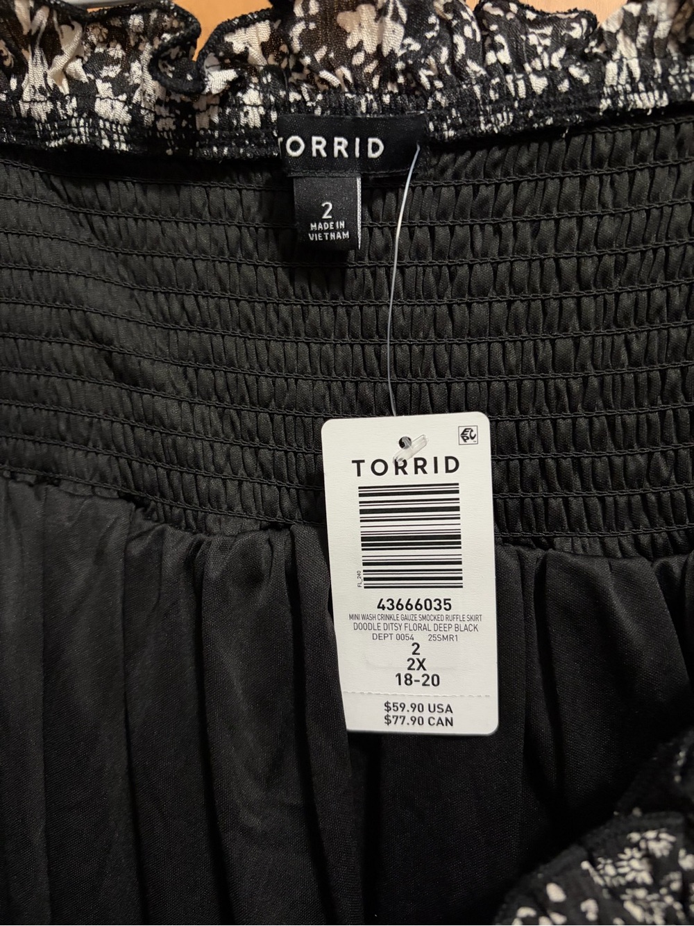 torrid Black Floral Ruffle Mini Skirt - Picture 2 of 8